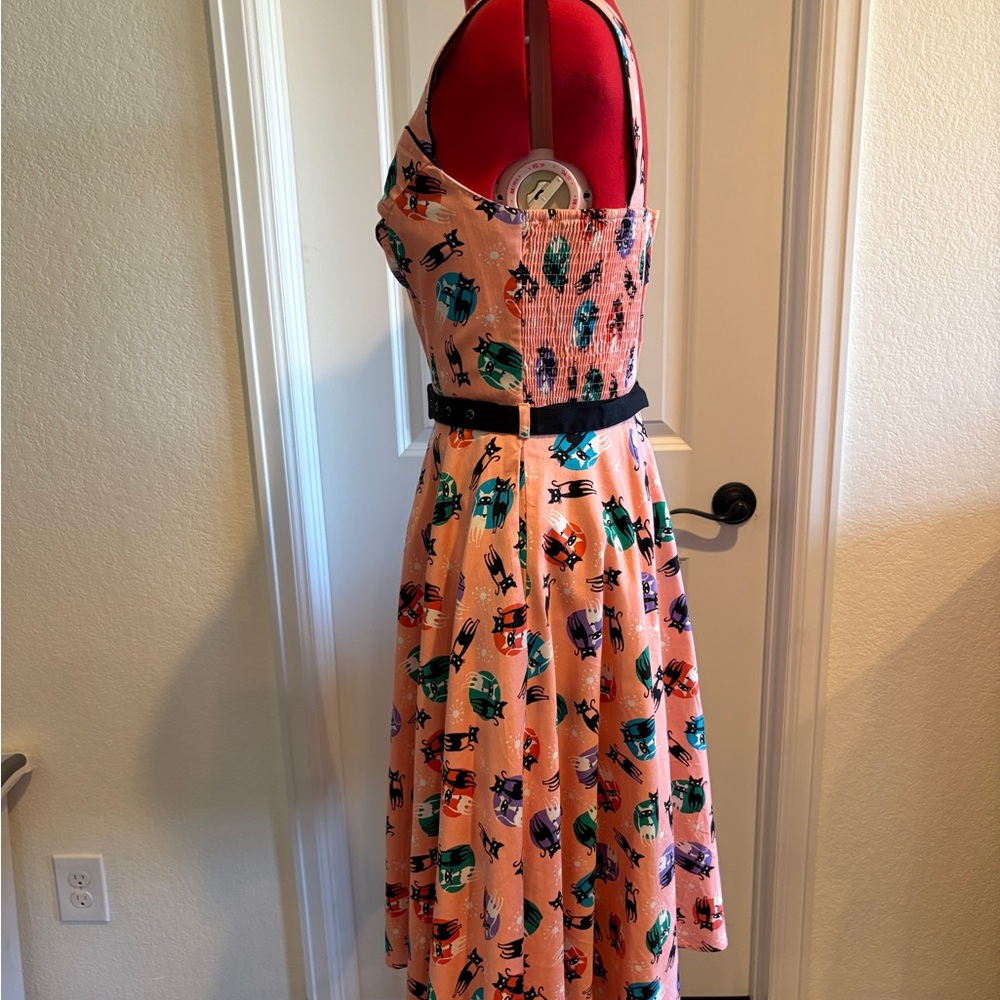 Voodoo Vixen Pink Cats Swing Dress - Picture 3 of 6